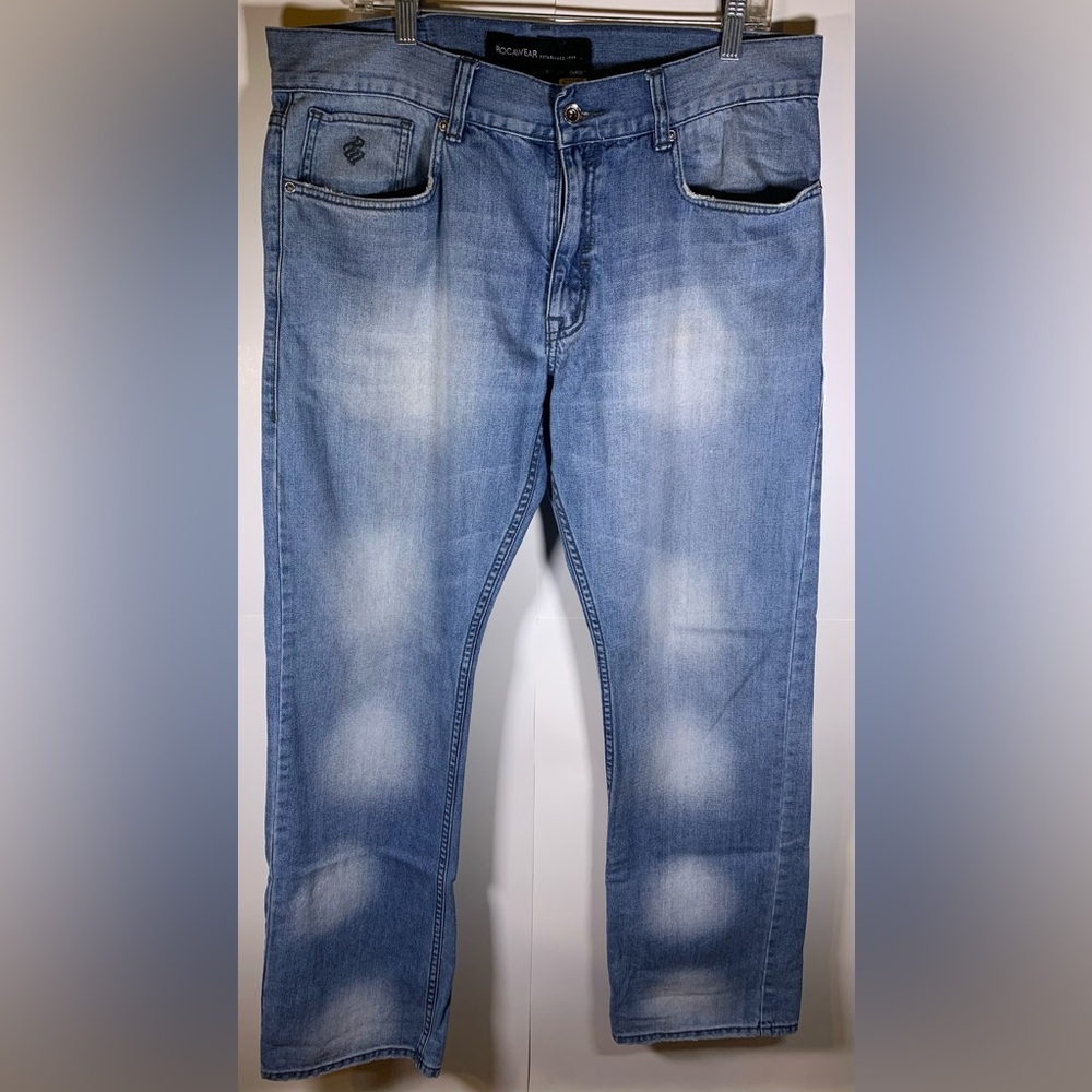 Y2K rocawear R logo light wash jeans